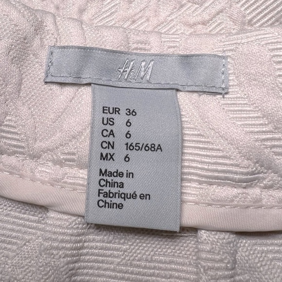 H&M Beautiful Light Pale Pink Embossed Paisley Pattern Skirt - Size 6, Like New - Picture 6 of 9